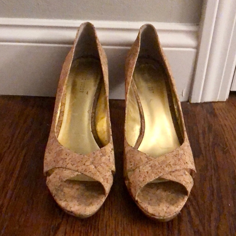 3” Cork Peep-toe Heels